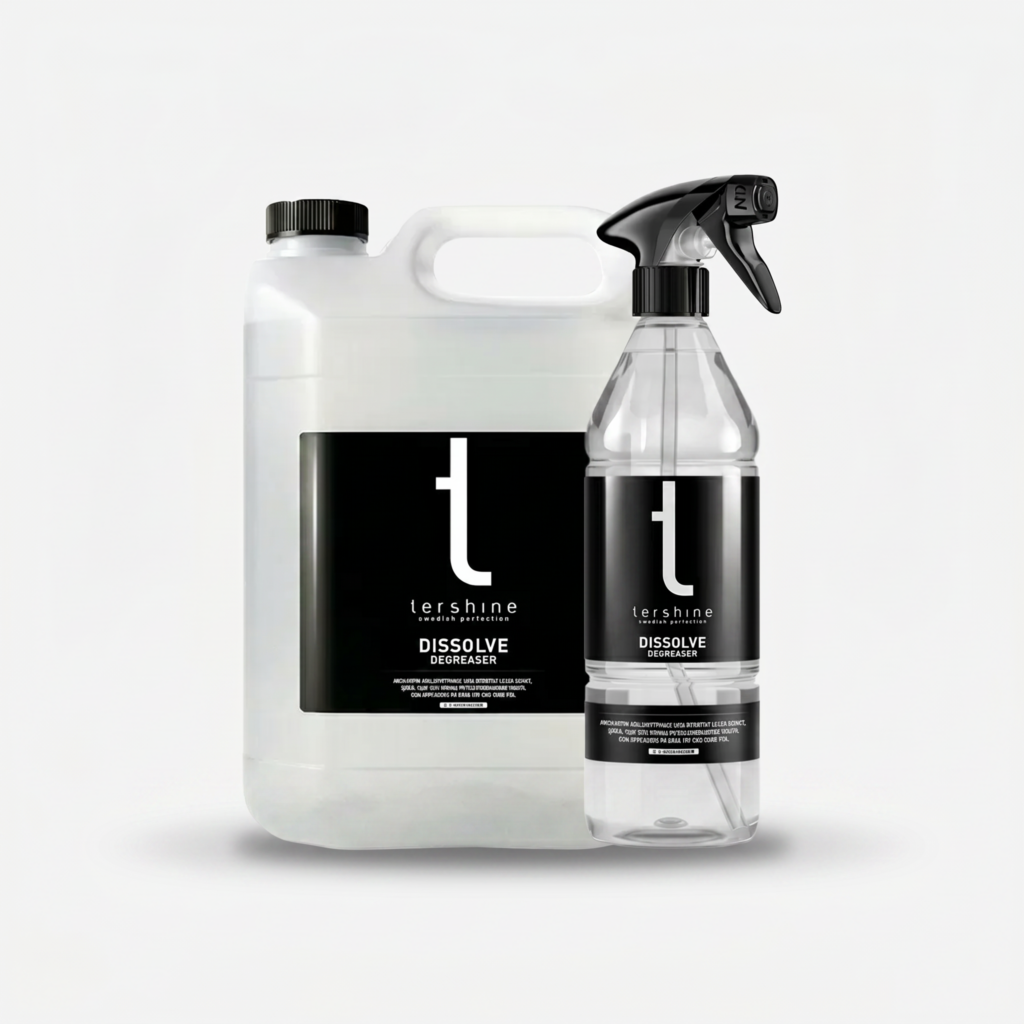 Tershine Dissolve ontvetter in 5 liter jerrycan en 1 liter sprayfles